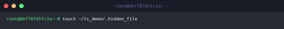 touch ~/ls_demo/.hidden_file