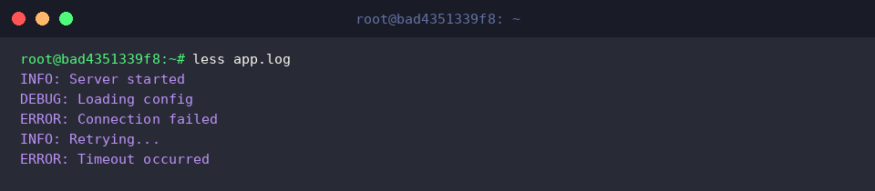 less app.log