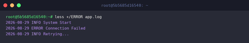 less +/ERROR app.log